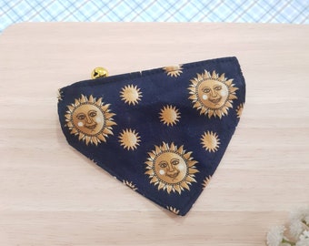 Cute sun Bandana Cat Collar with Breakaway Safety Buckle , for Kitten Adult  cat  Small Dog