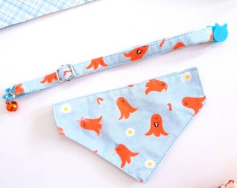 Lovely fancy Sausage  Cat Bandana Cat Collar with Breakaway Safety Buckle , for Kitten Adult  cat  Small Dog
