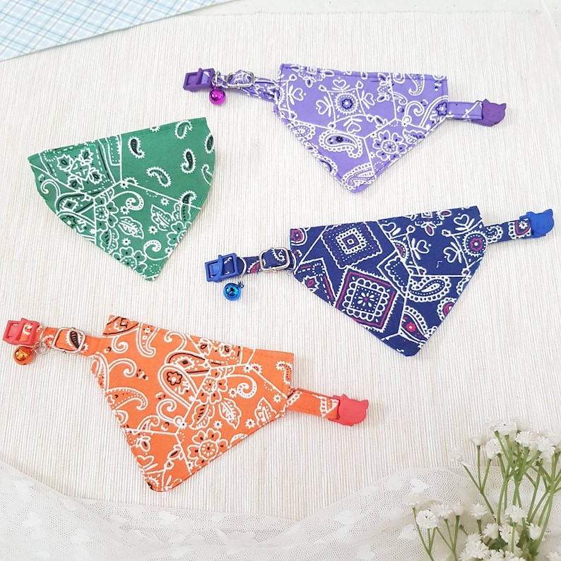 Bandana Cat Collar With Breakaway Safety Buckle for Kitten Etsy