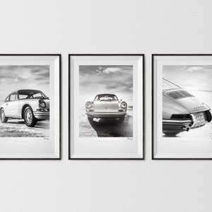 Ensemble de 3 oeuvres d'art murales Porsche 911 Poster de photographies d'art limitées et signées image 2