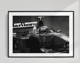 Michal Schumacher, Spa, 2004, noir et blanc • Tirage photographique d'art • Signée par l'artiste • uvre d'art Formule 1 encadrée ou non