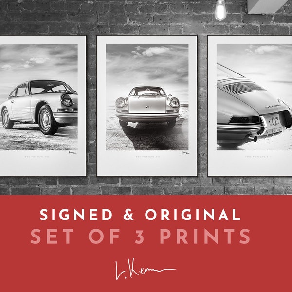 Porsche 911 Wall Art, Set of 3 - Signed and Limited Fine Art Photograph Print Poster