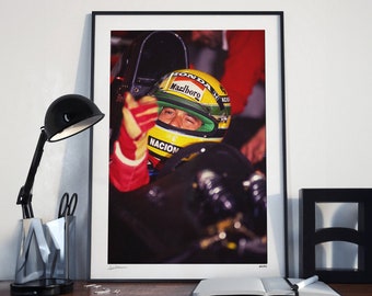 Portrait d'Ayrton Senna • Tirage photographique d'art • Signée par l'artiste • Oeuvre d'art encadrée ou non