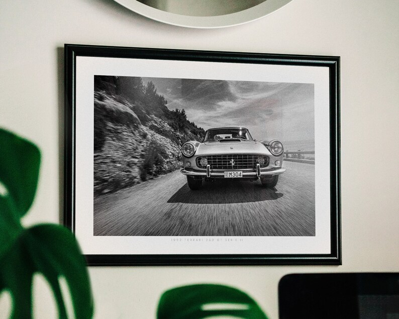 Vintage Ferrari Wall Art in Black and White Signed and Etsy
