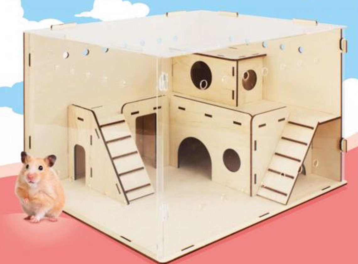 Hamster house wooden house for Rodents Hamster cage Etsy