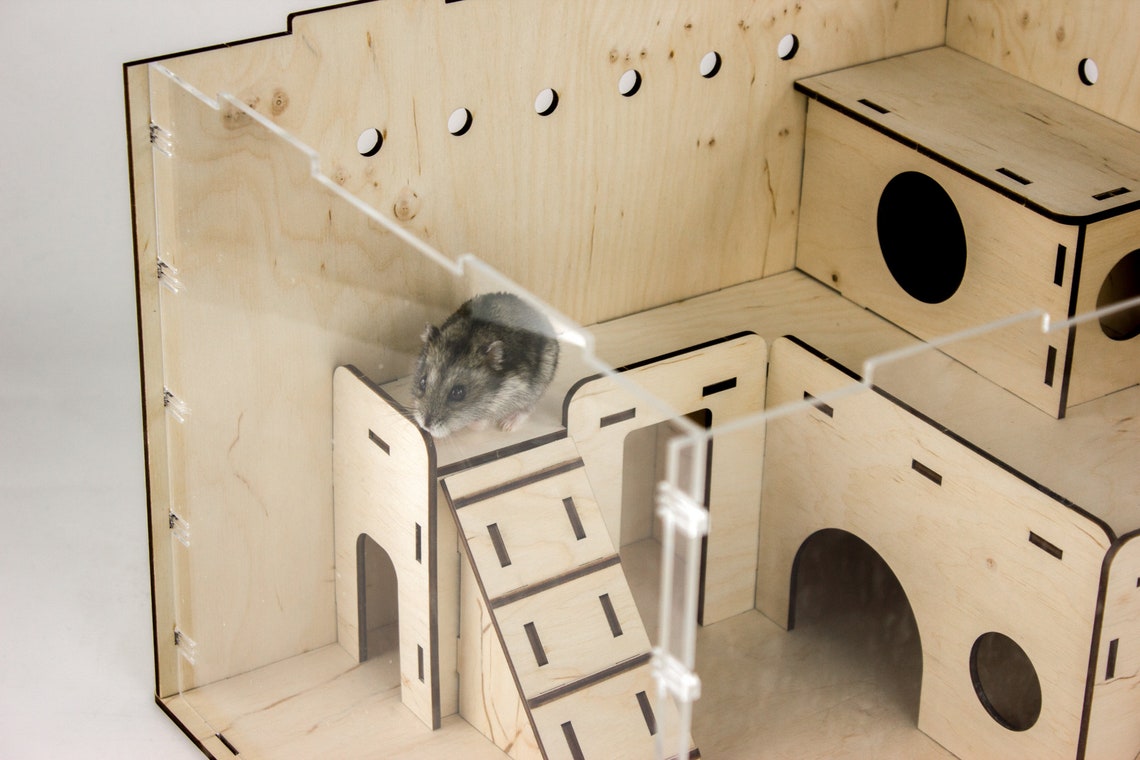 Hamster house wooden house for Rodents Hamster cage Etsy