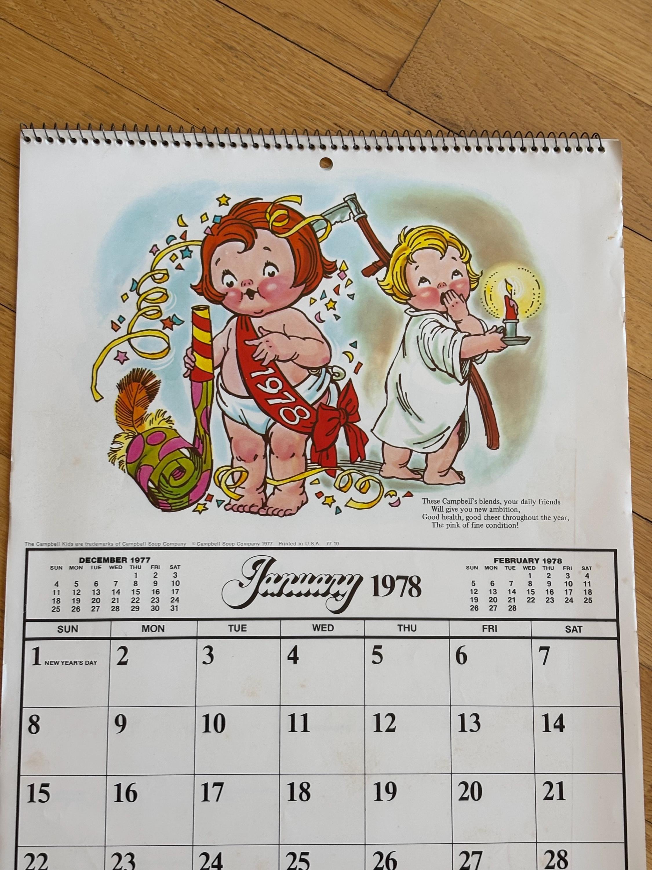 1978 Wall Calendar - Etsy