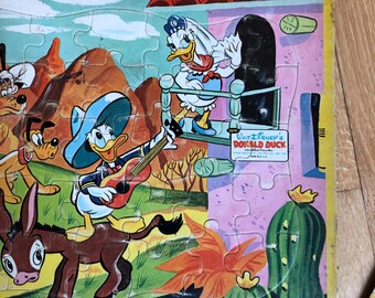 Vintage Walt Disney Puzzles Western Theme With Mickey, Goofy, and