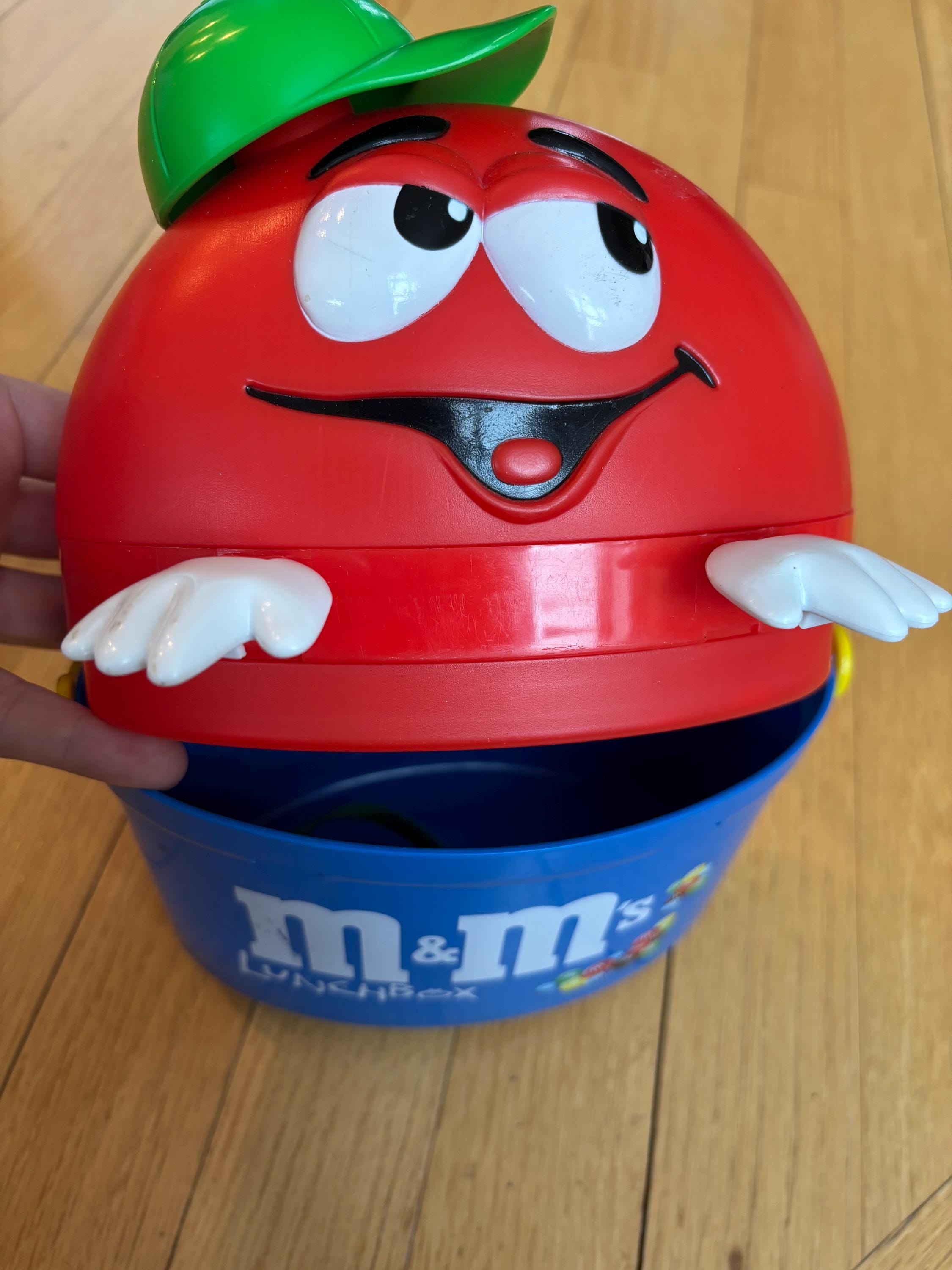 NOS Red M&m's Plastic Lunch Box With Green Hat Water Bottle - Etsy