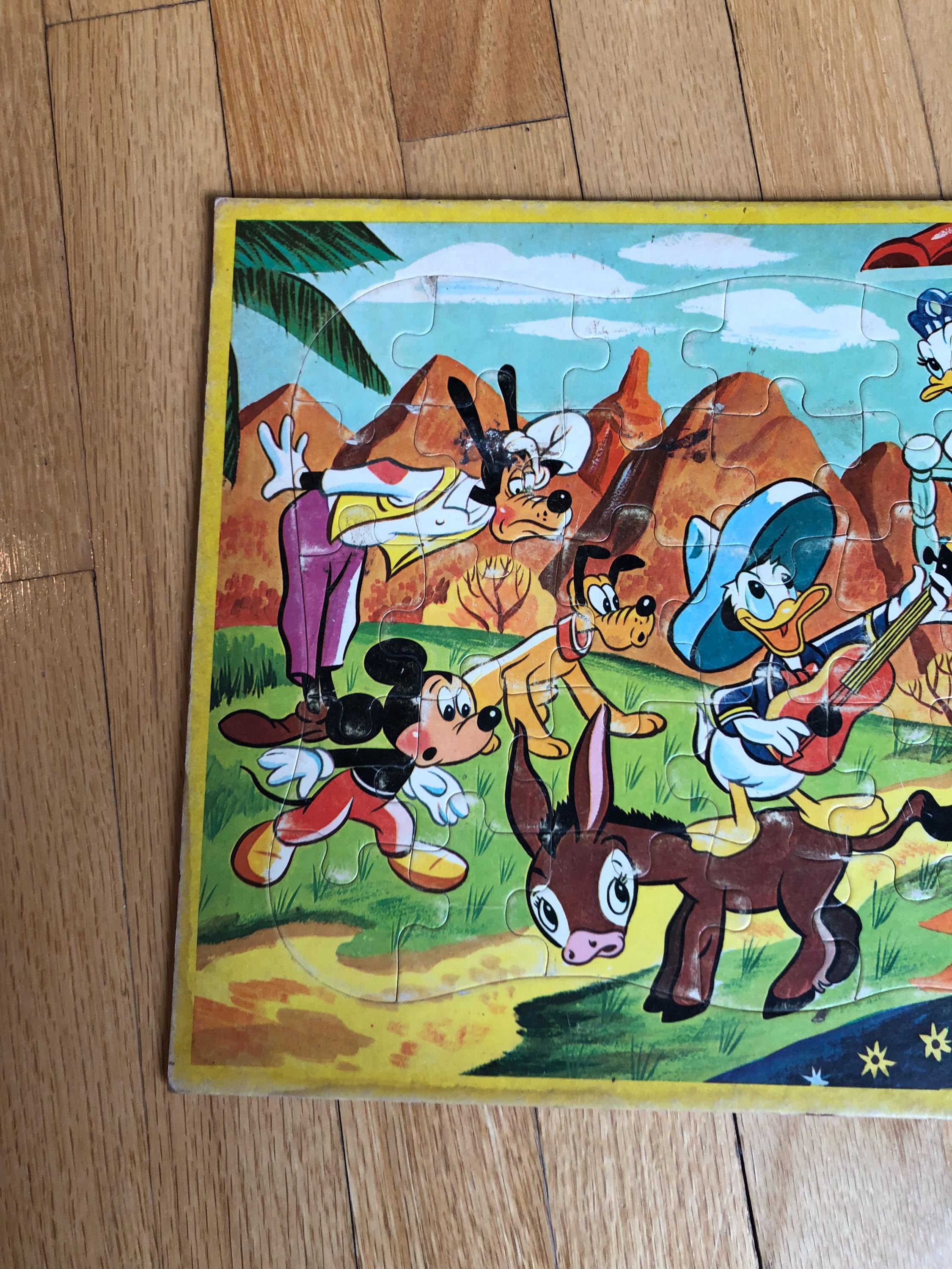 Vintage Walt Disney Puzzles Western Theme With Mickey, Goofy, and