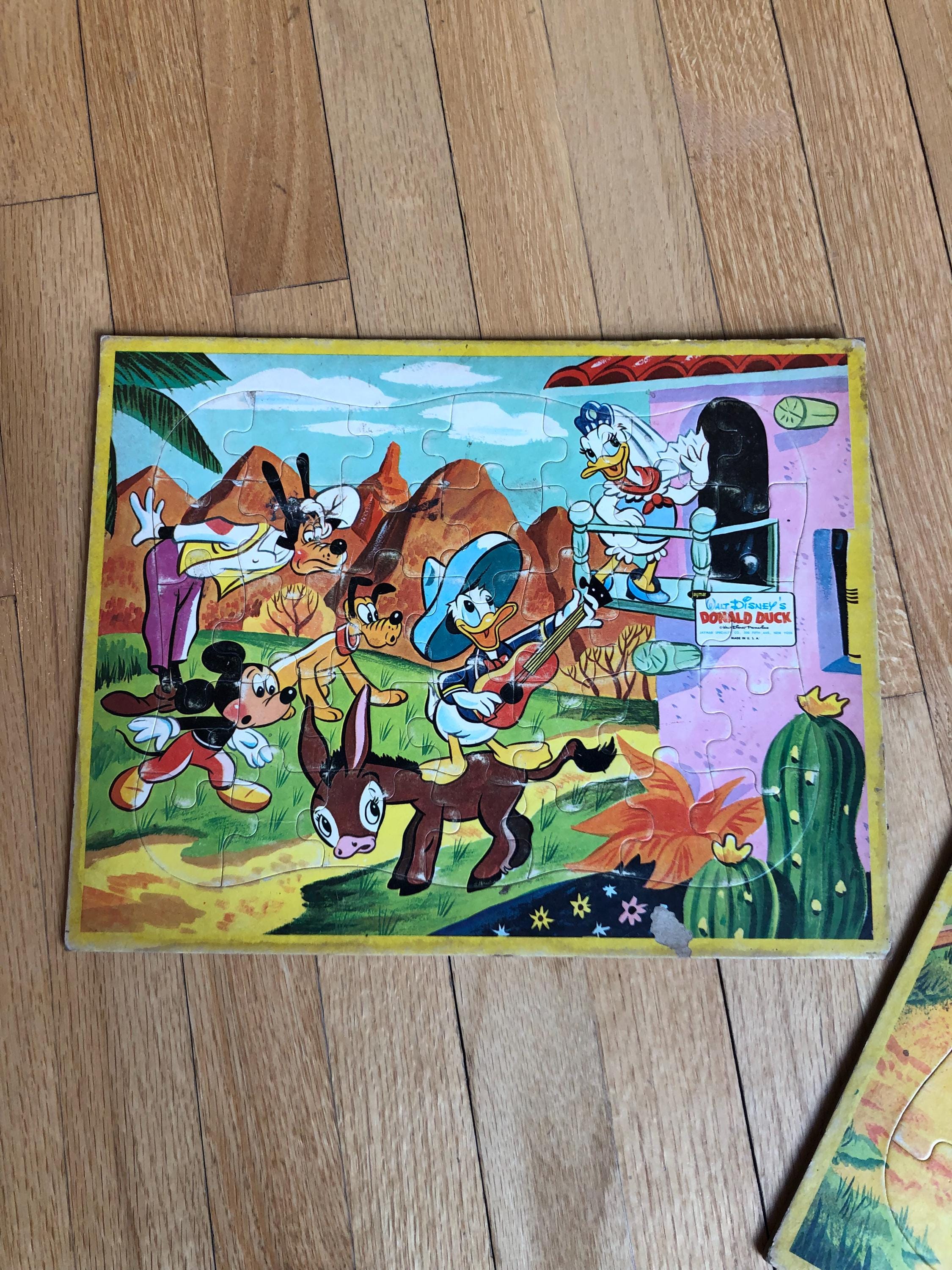 Vintage Walt Disney Puzzles Western Theme With Mickey, Goofy, and