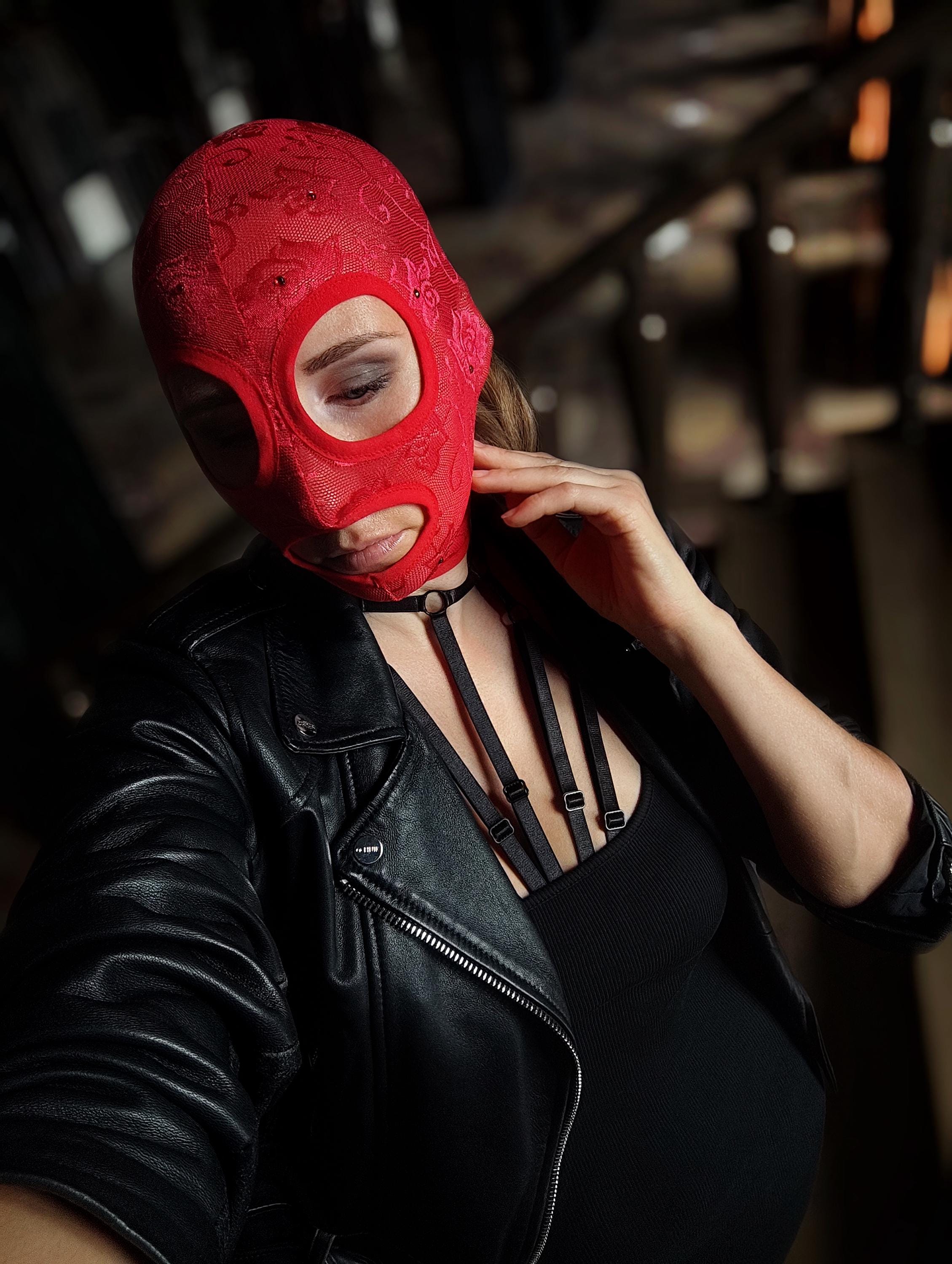 Balclava Rave Handmade Mask,lace Mask,rave Mask,pole Dance,balaclava,gothic Mask ...