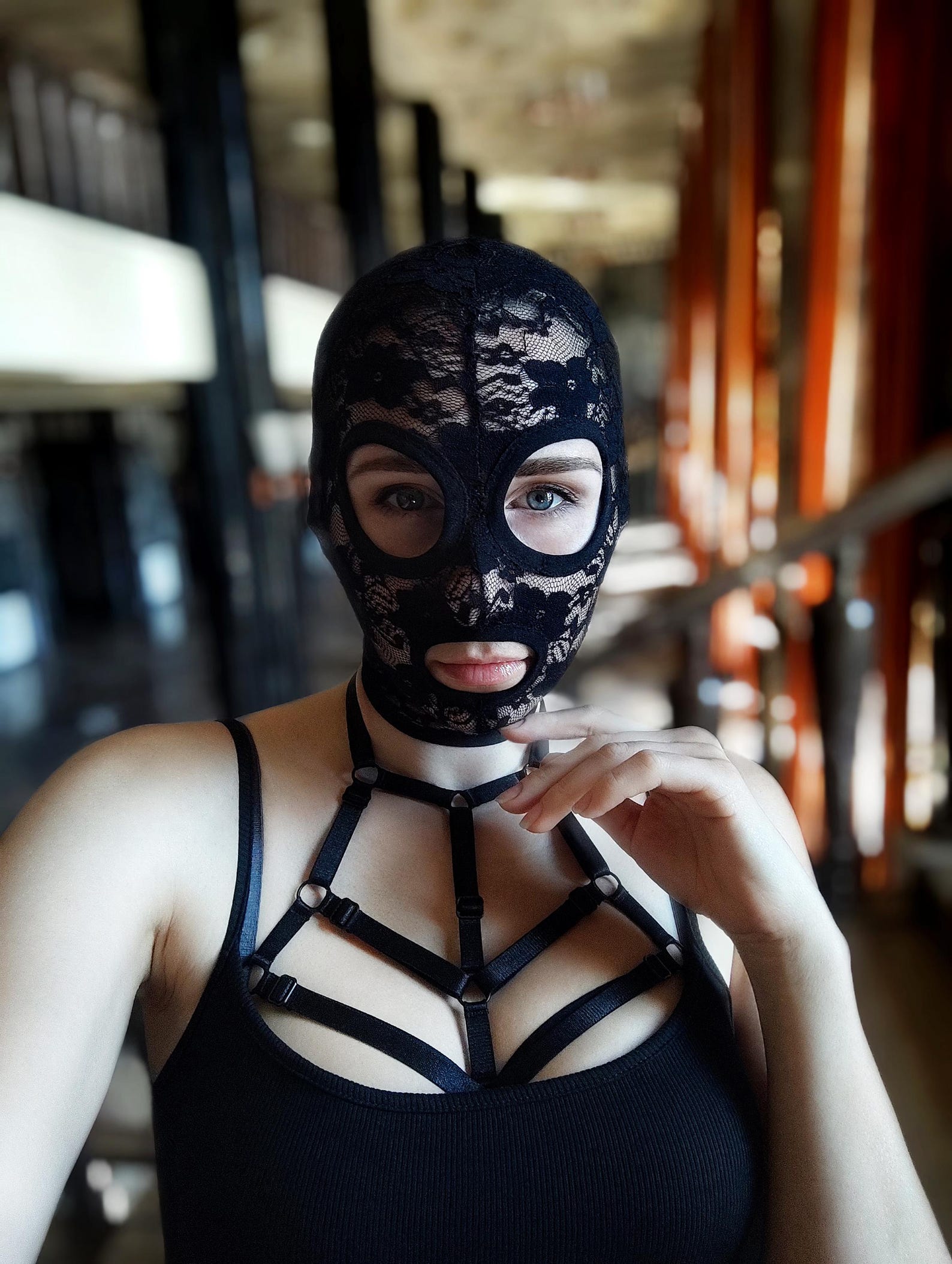 Mask Pole Rave Handmade Mask,lace Mask,rave Mask,pole Dance,balaclava,gothic Mask ...