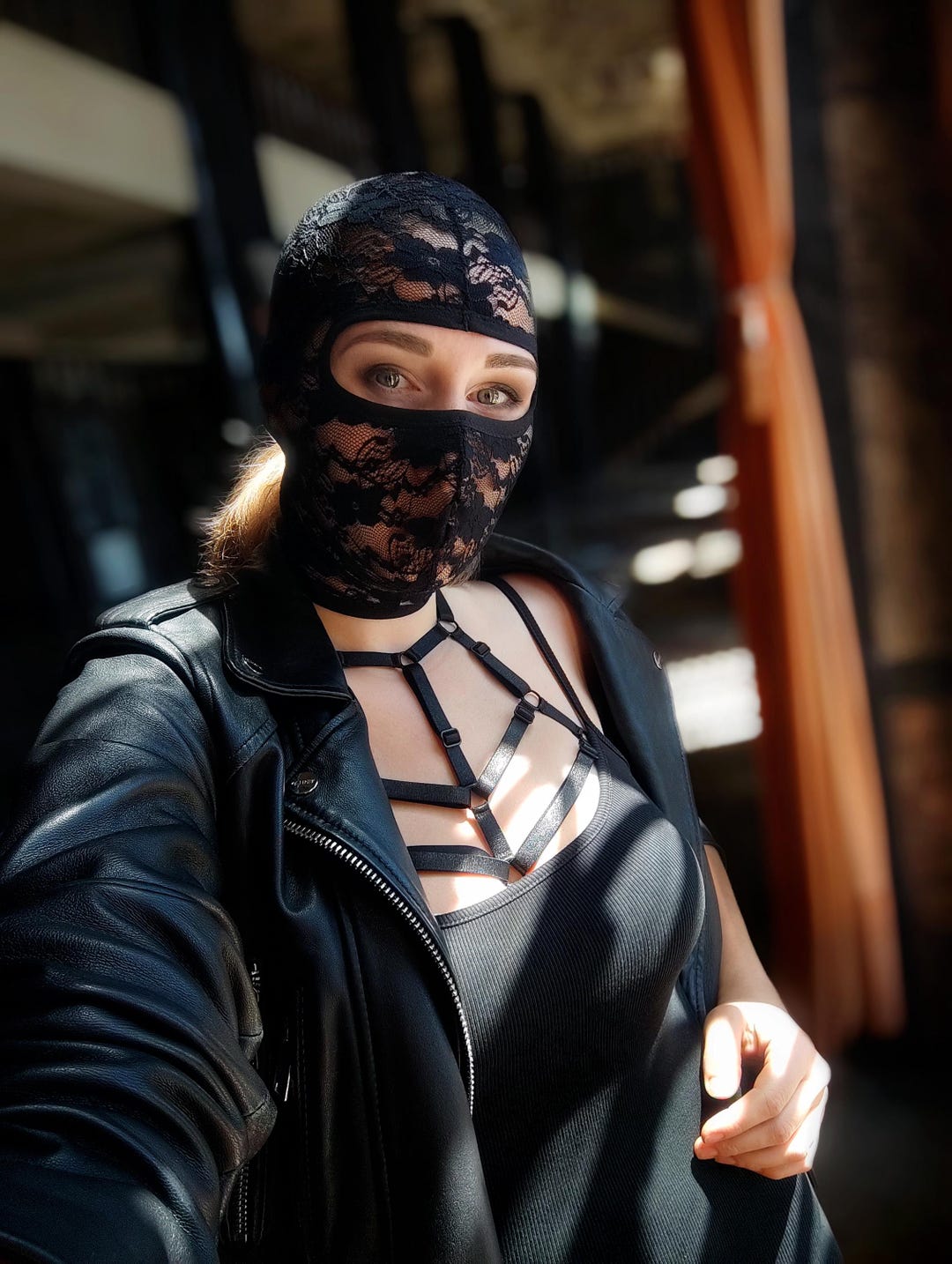 Mask Pole Rave Handmade Mask,lace Mask,rave Mask,pole Dance,balaclava,gothic Mask ...