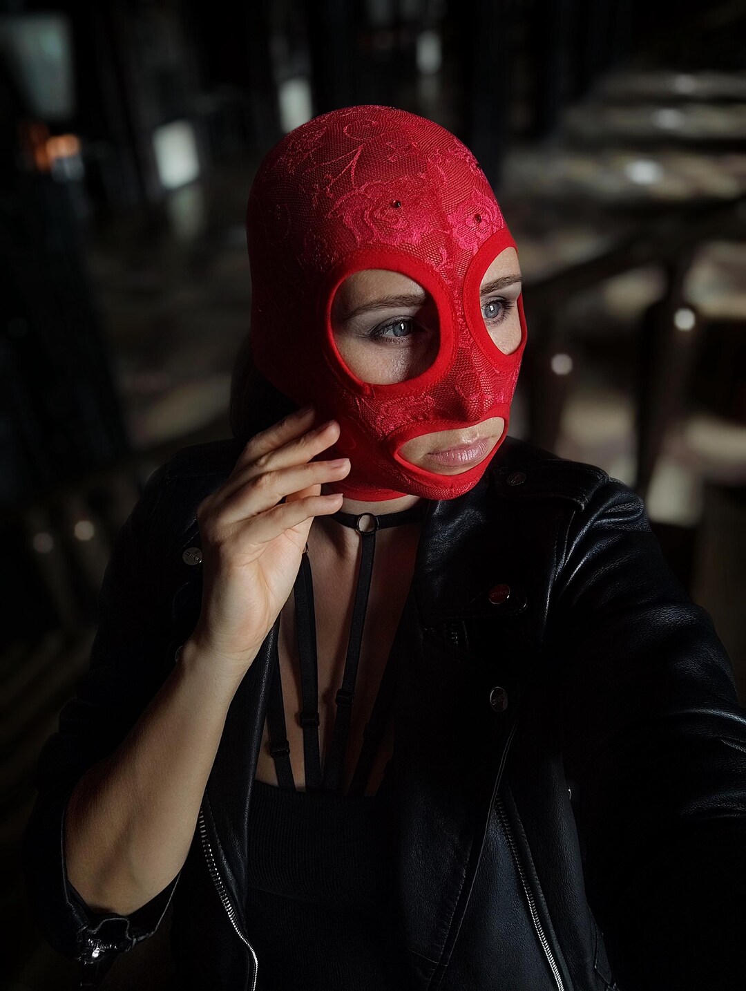 Mask Pole Rave Handmade Mask,lace Mask,rave Mask,pole Dance,balaclava,gothic Mask ...