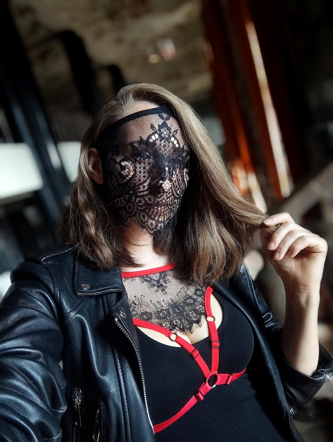 Balclava Rave Handmade Mask,lace Mask,rave Mask,pole Dance,balaclava,gothic Mask ...