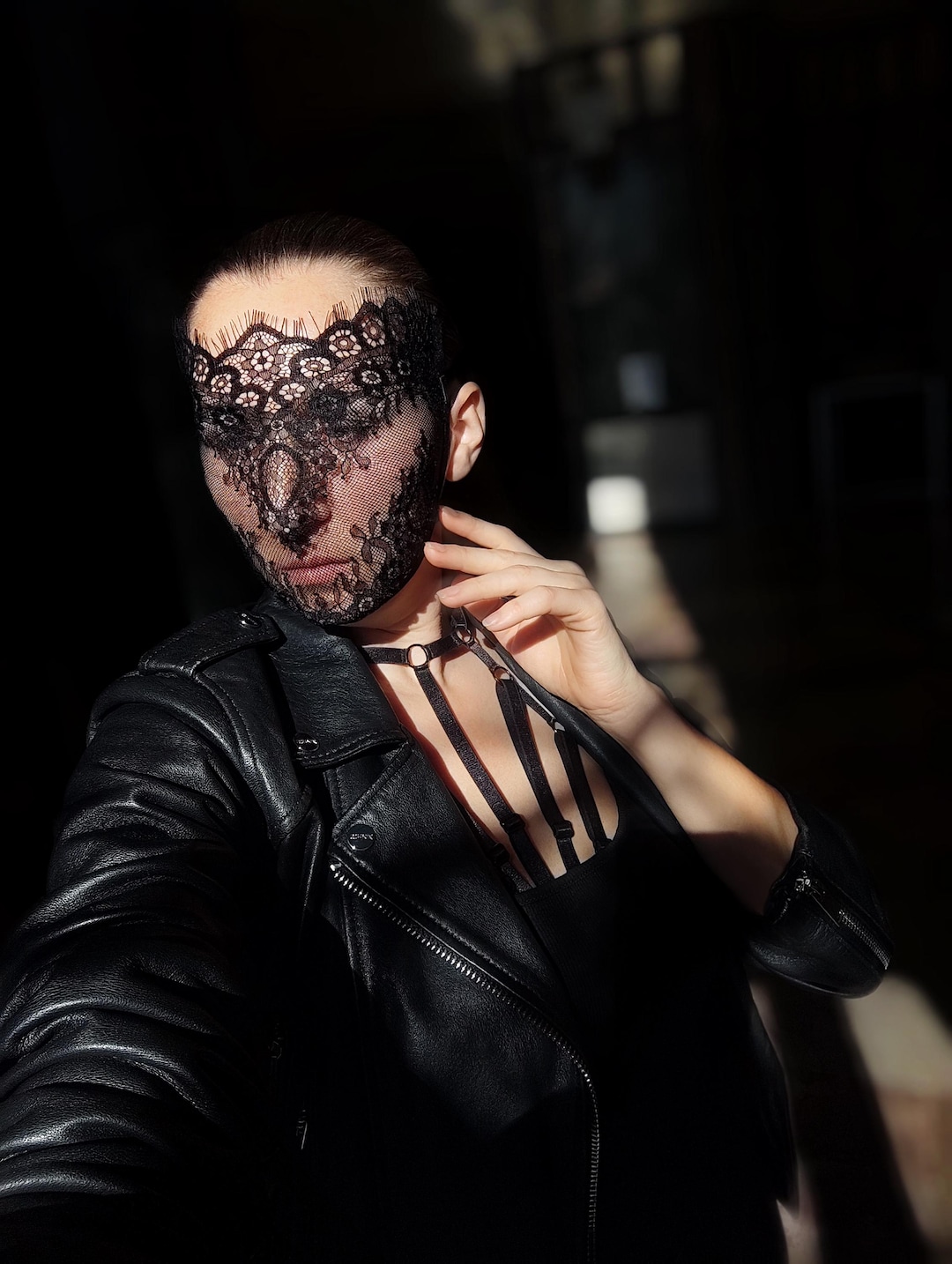 Mask Pole Rave Handmade Mask,lace Mask,rave Mask,pole Dance,balaclava,gothic Mask ...