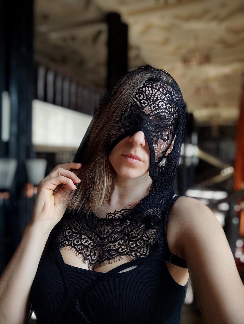 Mask Pole Rave Handmade Mask,lace Mask,rave Mask,pole Dance,balaclava,gothic Mask ...