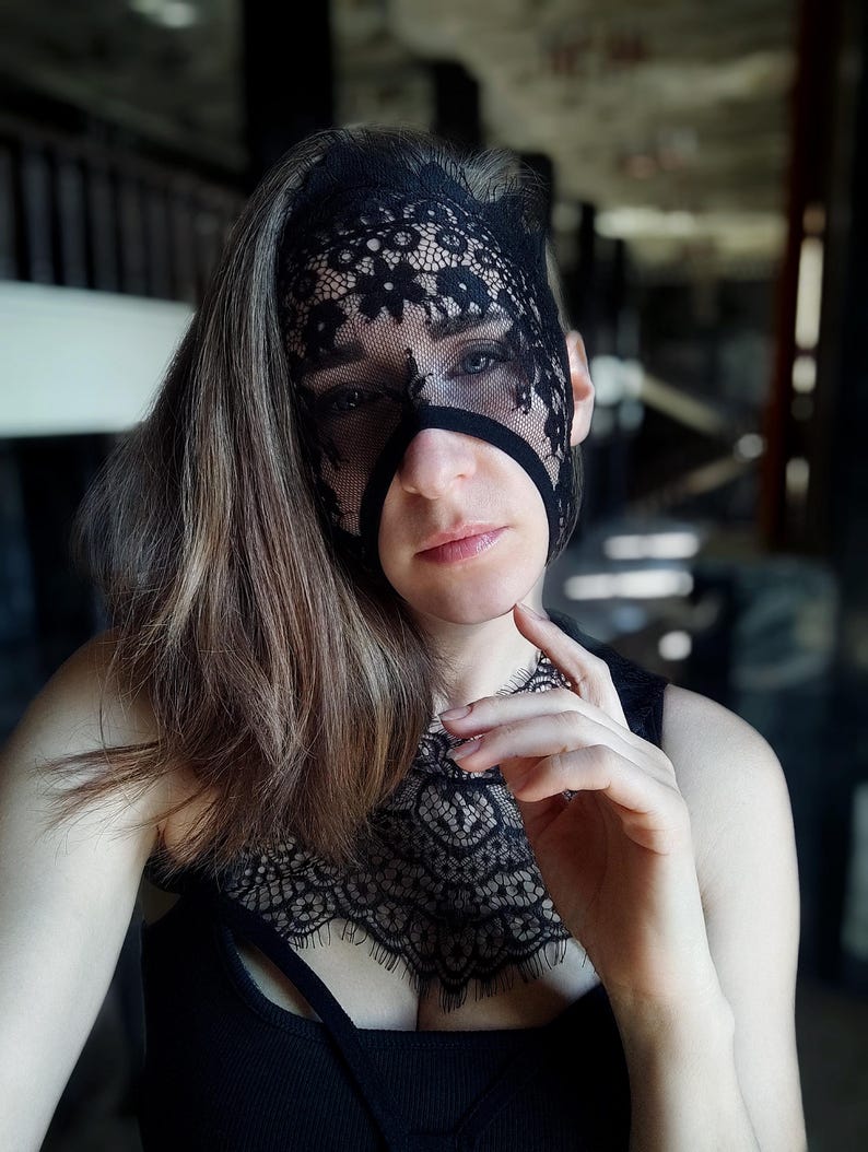 Mask Pole Rave Handmade Mask,lace Mask,rave Mask,pole Dance,balaclava,gothic Mask ...