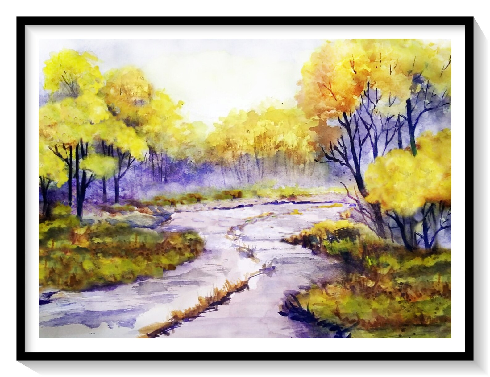 Winding Road 8 x 10 Original Watercolor Giclee Print Etsy