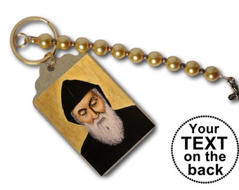 St Charbel Colgante Collar 18/" o 24 pulgadas cadena Saint Sharbel Makhluf encanto