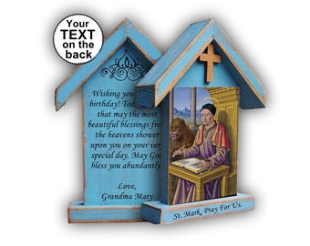 St Mark, Mark the Evangelist, Saint Mark, catholic gifts for men, godson gift, st Mark icon