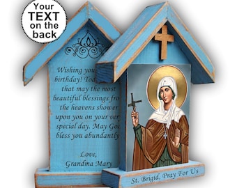 Santa Brígida de Kildare, Santa Brígida, patrona de Irlanda, estampa católica, santa patrona,