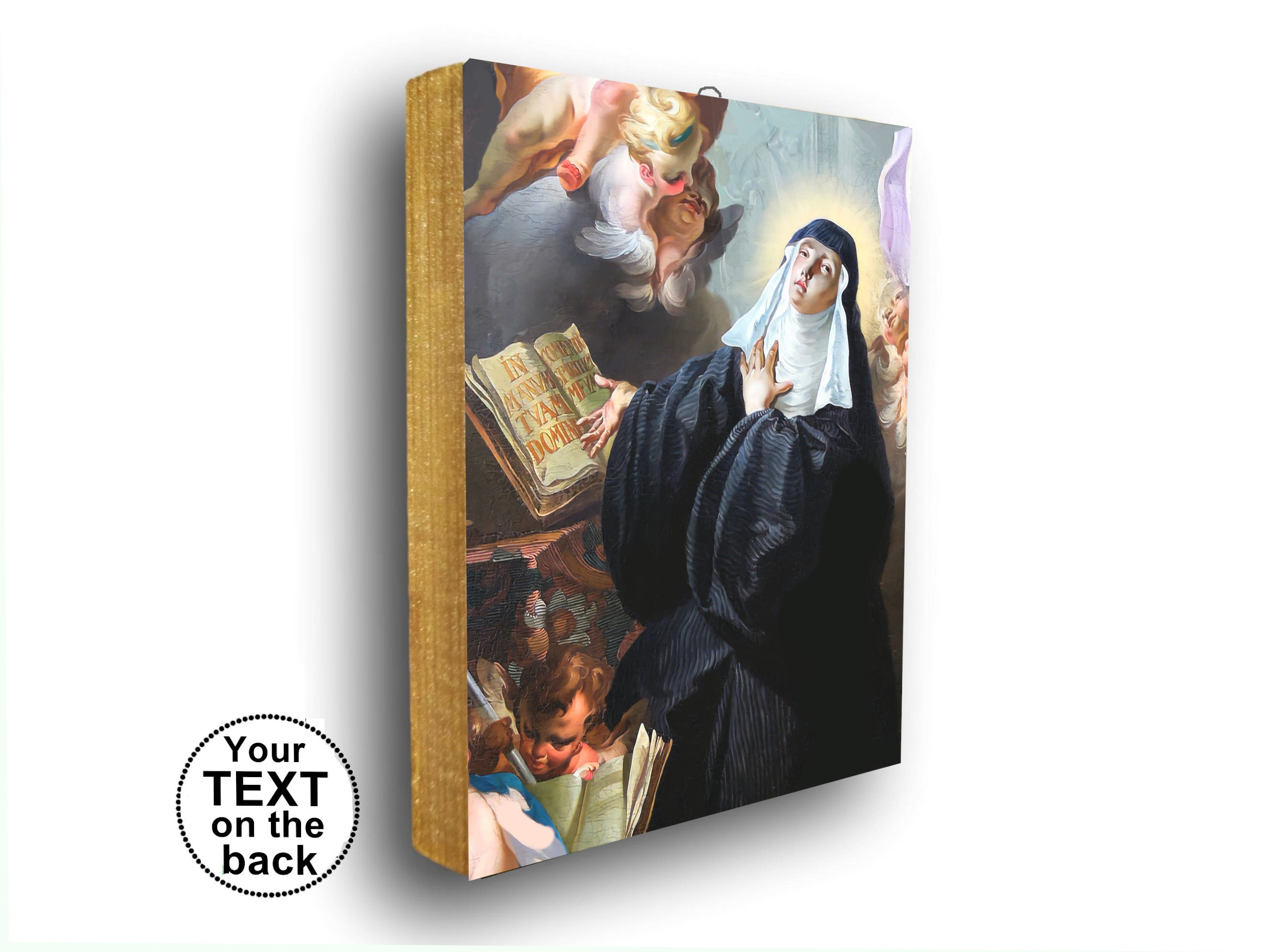 Saint Scholastica Wood Panel Print