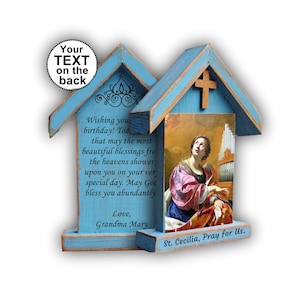 St Cecilia, Saint Cecilia, patron musicians, a gift for a music lover, catholic icon, gift for goddaughter, st cecilia