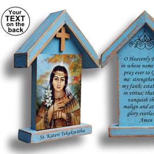 Sainte Kateri Tekakwitha, icône Sainte Kateri, cadeau chrétien, patronne des Amérindiens