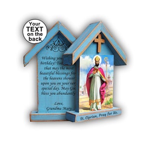 Saint Cyprian, St Cyprian of Antioch, catholic icon with patron, st Cyprian, gift for first holy communion,
