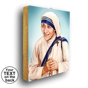 Saint Teresa of Calcutta consecrated  Wood Icon Plaque Mother Teresa Virgin 