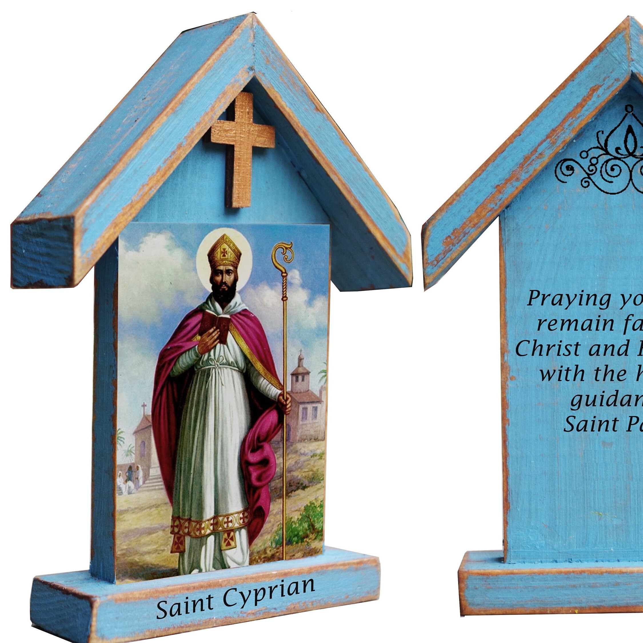 Saint Cyprian St Cyprian of Antioch Catholic Icon With Patron  