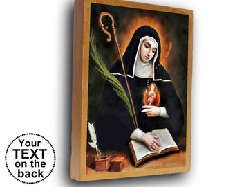 Icona Santa Gertrude Di Nivelles - Arte Bizantina Su Legno Per Parete