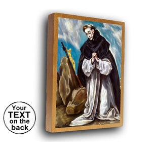 St Dominic de Guzmán, Christian wooden icon, Saint Dominic of Osma, icon of saint Dominic, confirmation boy,