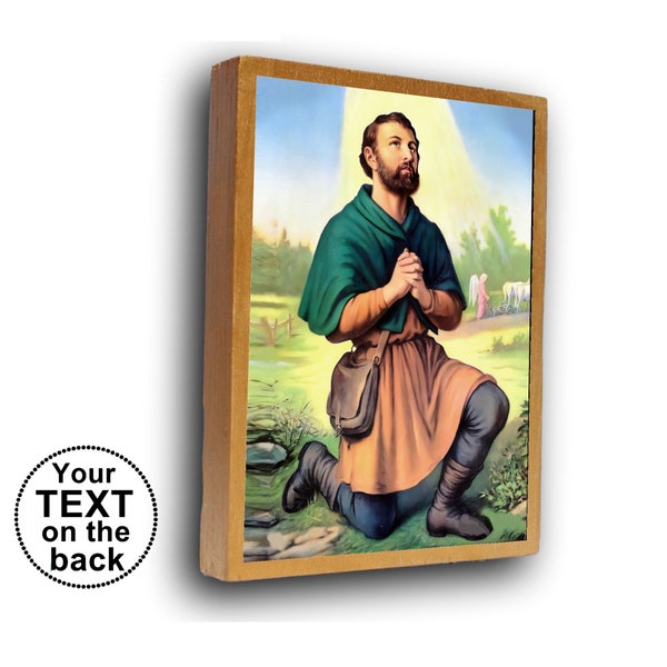 St Isidore the Farmer, Patron Saint of Farmers, Saint Isidore icon, patron saint gift, confirmation personalized gift