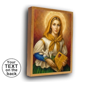 Saint Dymphna ikon, patron of depression and mental disorders, religious gift
