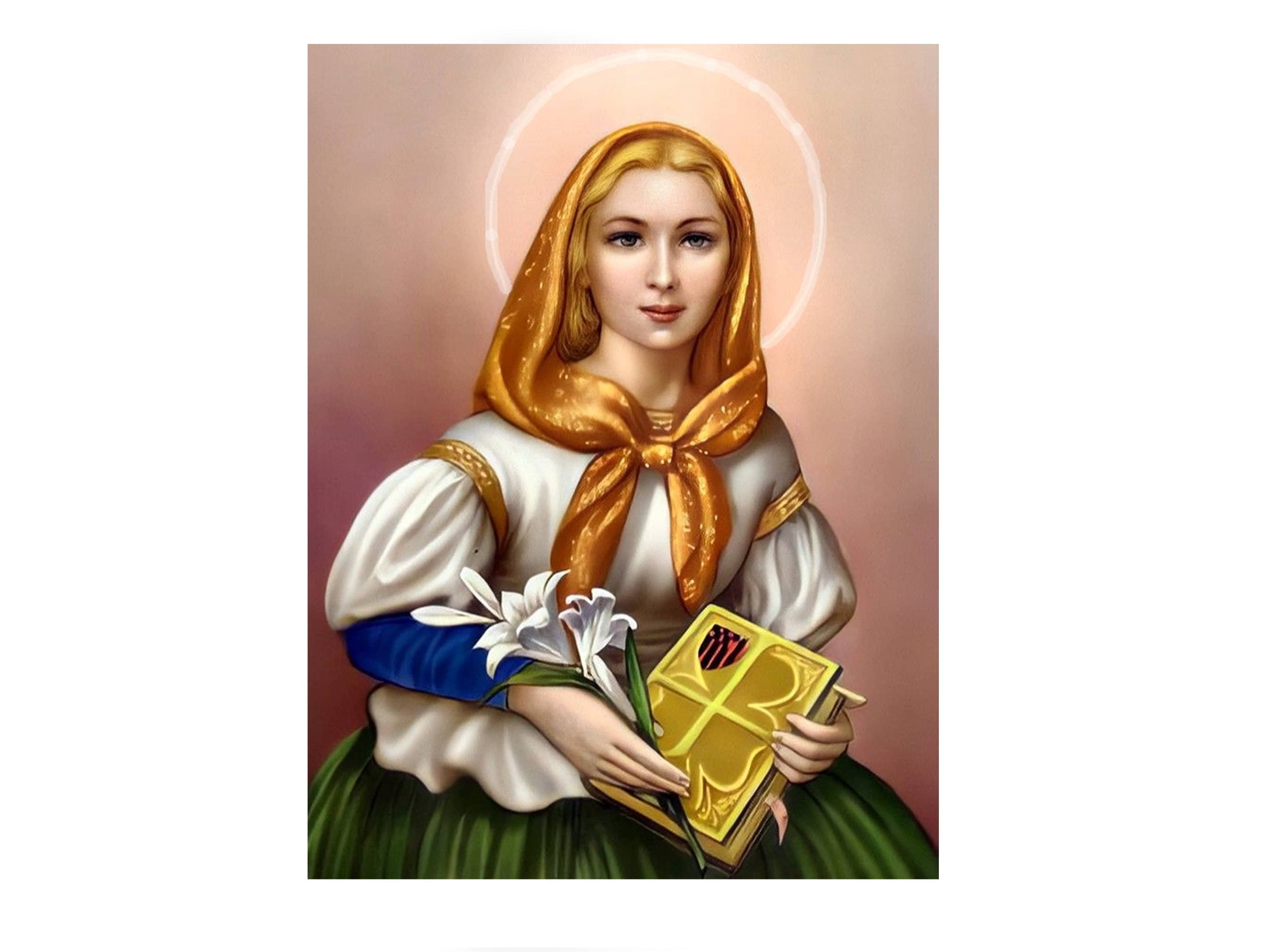 Saint Dymphna Patron Of Mental Illness Health Epilepsy Handmade Pocket Token 1 5 In X 2 5 In