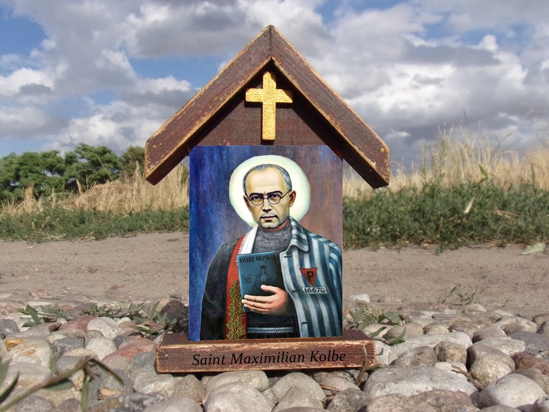 St Maximilian Kolbe icon, saint Maximilian altar, Maximilian Kolbe statue, Saint Maximilian shrine, religious print image 6