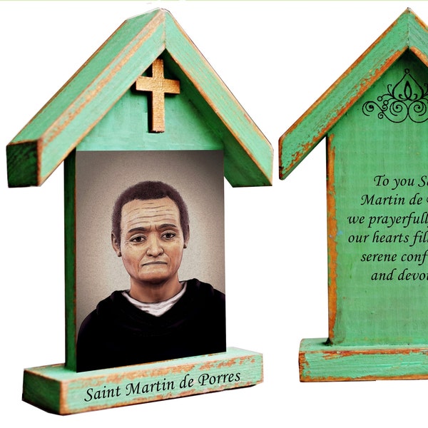 Saint Martin de Porres, icône Saint-Martin, cadeau religieux pour papa, autel chrétien,