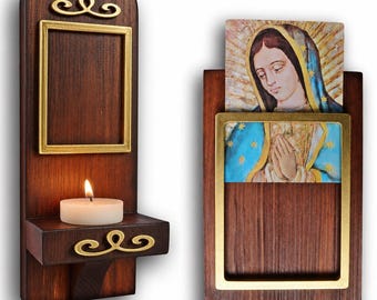 Handmade Wooden Catholic Altar, Personalized Christian Frame
