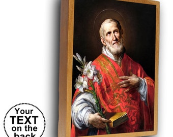 Saint Philip Neri, St Philip Neri icon on wood, Third Apostle of Rome