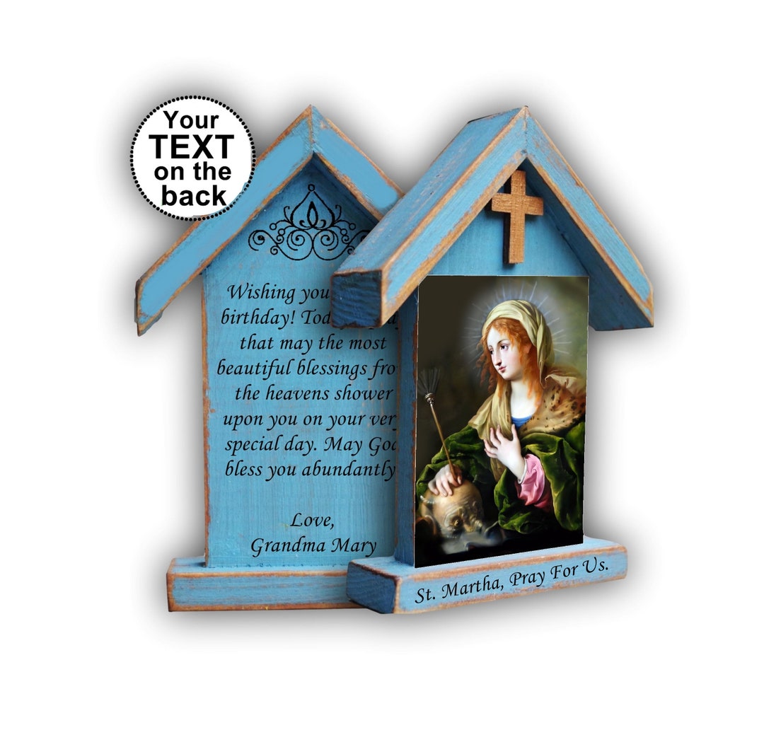 Shrine Rustic Sign Saint Martha Shrine, Rustic Catholic Altar, Personalized Gift - Etsy