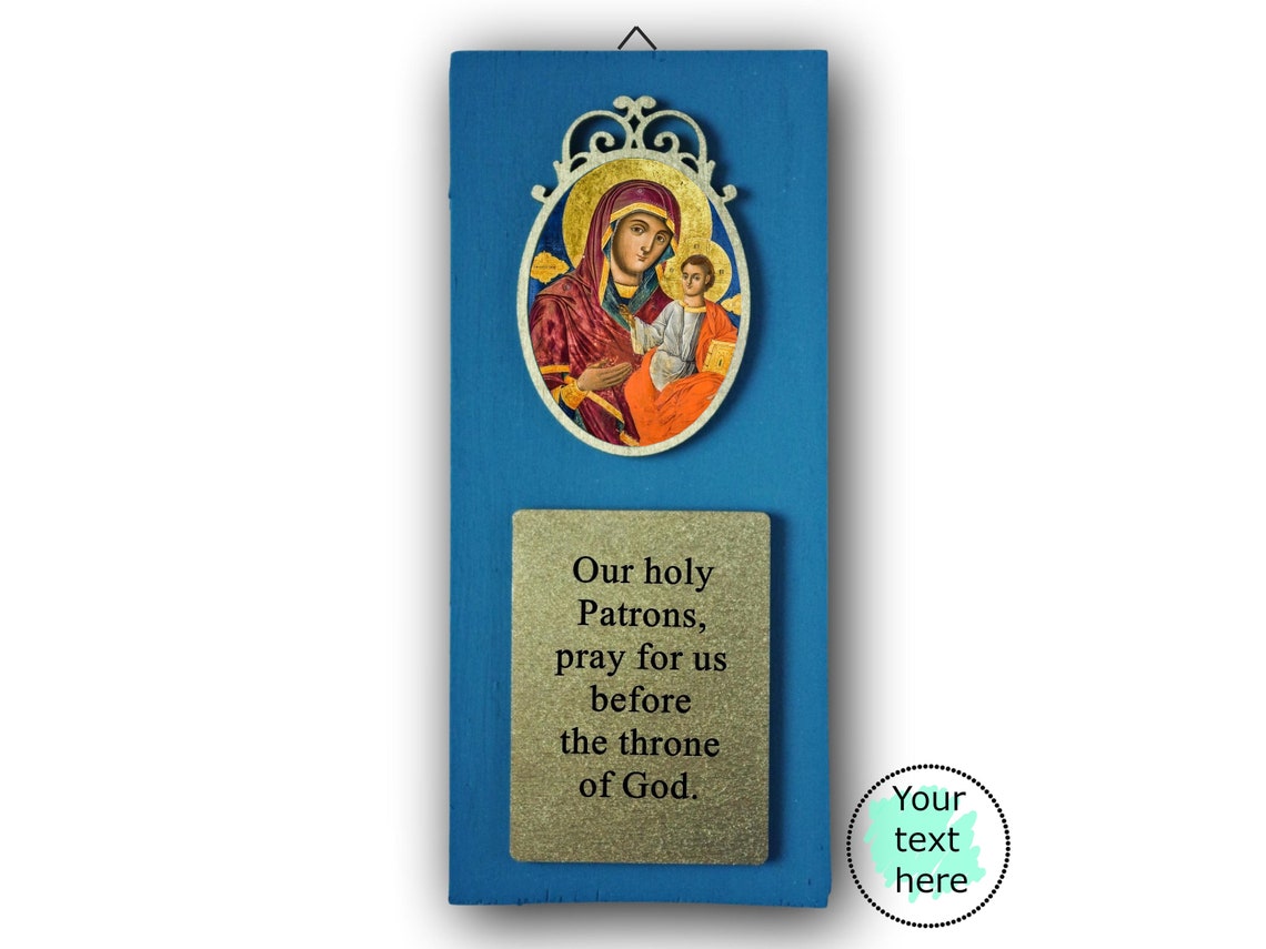 Religious gift for mom Mother Mary icon custom christian Etsy
