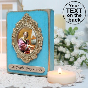 Saint Cecilia icon,  gift for musician, patron of musicians, icon of st Cecilia,