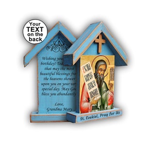 Saint Ezekiel, St Ezekiel icon, godmother gift, catholic home gifts, Personalized confirmation gift,