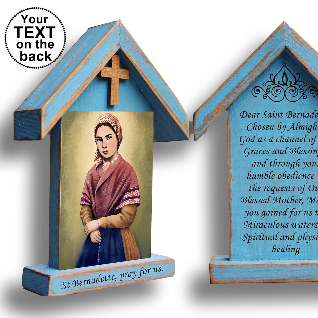 Shrine Rustic Sign Saint Bernadette Shrine, Rustic Wood Icon, Personalized Gift - Etsy