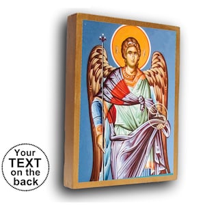 Archangel Gabriel icon, St Gabriel, angel Gabriel gift with angel, custom angel