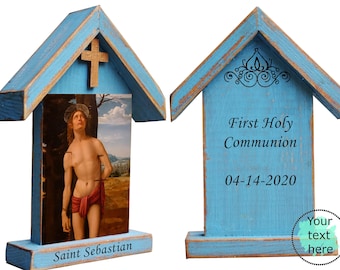 Saint Sebastian, st Sebastian, patron saint soldiers, personalized catholic gift for men, ikon of sebastian