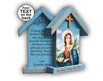 Icono de Santa Lucía, arte de Santa Lucía, grabados católicos, regalo religioso, Lucía de Siracusa, regalos de primera comunión,